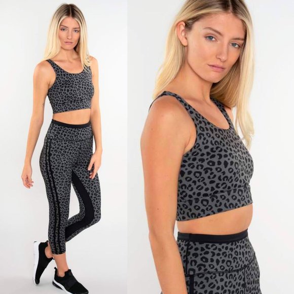 All Fenix Leopard Jagger Grey Longline Sports Bra - Picture 3 of 7